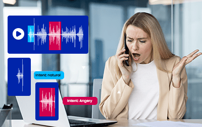 Intent Recognition Icon for Audio Annotation Services and Conversational AI Training.