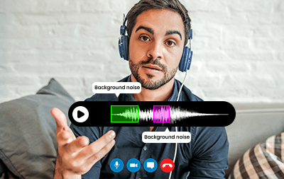 Noise Labeling Icon for Audio Annotation Services and Background Sound Identification.